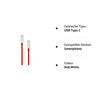 OnePlus Warp Charge Type-C To Type-C Cable 100Cm, Compatible With Smartphone, Red,White