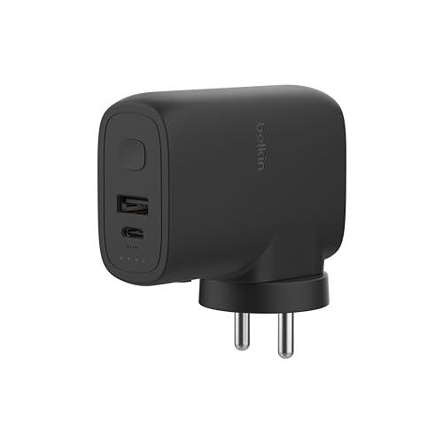 Belkin USB-C Hybrid Wall Charger | 25W Pps + 5K Power Bank | for iPhone 16, 15, 14, 13 | Black