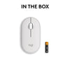 Logitech Pebble Mouse 2 M350s Slim Bluetooth Wireless Mouse, Portable, Lightweight, Customisable Button, Quiet Clicks, Easy-Switch for Windows, macOS, iPadOS, Android, Chrome OS - Tonal White