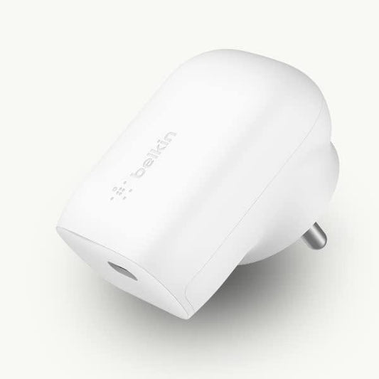 Belkin 30W Single Port USB-C (Type C) Wall Charger/Adapter, Fast Charging for iPhone 15, 14, 13, 12, iPad & Other USB-C suported Devices - White