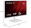 ViewSonic(Originated in USA) 24 Inch Full HD Office Monitor, Slim White, IPS, 100Hz,1Ms ResponseTime, AMD Free Sync, Srgb105%, Borderless Design, Eye Care, Wall Mount HDMI | VGA - VA2432-H-W