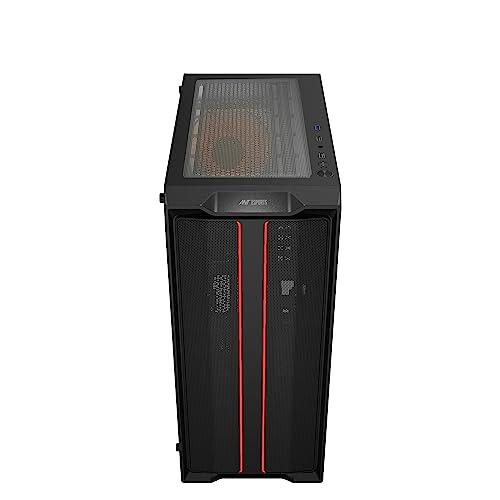 Ant Esports SX3 Mid- Tower Computer Case/Gaming Cabinet - Black | Support E-ATX, ATX, Micro-ATX, Mini-ITX | Pre- Installed 1 Rear Fan