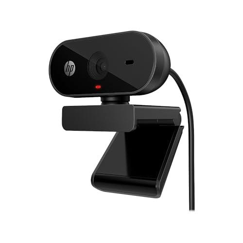 HP 320 FHD Webcam 1080 Full HD 30fps - Plug and Play Setup, Wide-Angle View for Video Calling on Skype, Zoom, Microsoft Teams and Other Apps/ 1 Year Warranty (53X26AA),Black