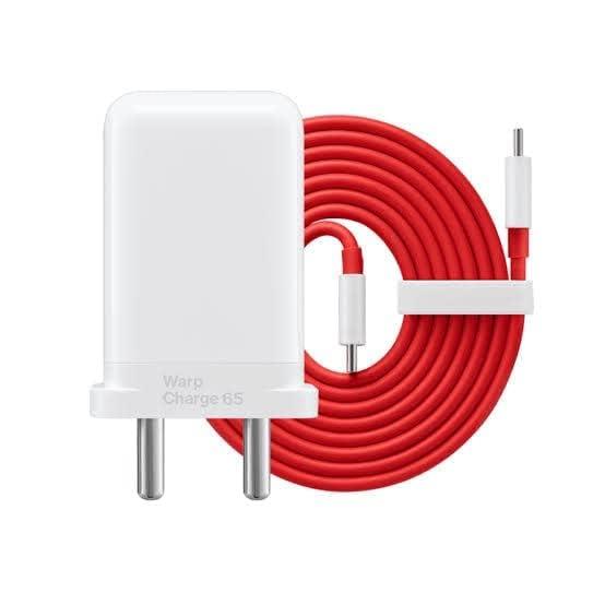 Oneplus 65W SuperVOOC Fastest WARP Charger Power Adapter with Type-C Cable VOOC Dash Warp Compatible with All Type-C Device and Oneplus Mobile 9/9Pro/9R/ 8 /10R/10/Nord (Adapter and Cable) (65W)