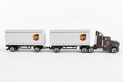 Daron Ups Die Cast Tractor with 2 Trailers, White, Kid