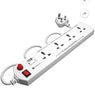 Portronics Power Plate 4 Extension Board with 4 Universal Sockets, USB Charging Port, 1.5 Meter Long Cord, 1500 Watts, Child Safety Shutter, 3 Pin Multi Plug for Home Appliances (White)