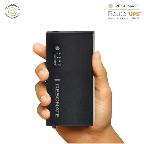 RESONATE RouterUPS Pro CRU12V3A | 4X2600mAh Battery | for JioFiber & Airtel Xtreme | Mini UPS | UPS for WiFi Router | BRP | Compatible with Advanced 12V < 3A FTTH | ONT | Gaming Routers