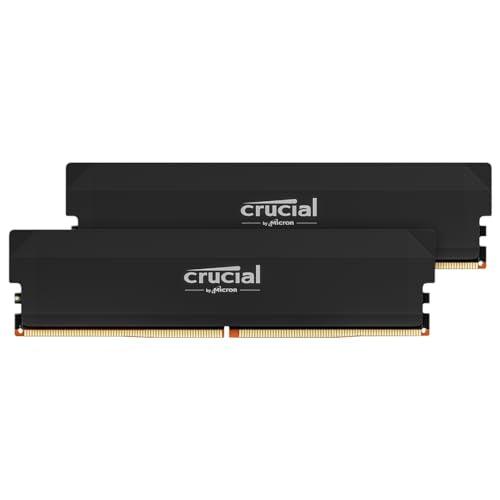 Crucial Pro DDR5 RAM 32GB Kit (2x16GB) CL36 6000MHz, Overclocking Desktop Gaming Memory, Intel XMP 3.0 & AMD Expo Compatible – Black CP2K16G60C36U5B