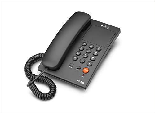 Hello ! TF-500 Basic Corded Landline Phone for intercom and EPABX Desk & Wall Mountable (Black)