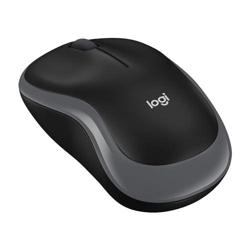 Logitech M186 Wireless Mouse, 2.4GHz with USB Mini Receiver, 12-Month Battery Life, 1000 DPI Optical Tracking, Ambidextrous, Compatible with PC, Mac, Laptop