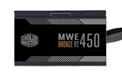 Cooler Master MWE 450 Bronze V2 Power Supply - Non-Modular | 80 Plus Bronze Certified | 120mm HDB Fan | DC-to-DC Circuit Design | ATX 2.52 Version | 450 Watt