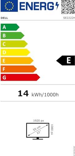 Dell SE2222H 22" (55.88 cm) FHD Monitor 1920 X 1080 Pixels @60Hz, VA Panel, 5-Year warranty, Brightness 250 cd/m², Contrast Ratio 3000:1, HDMI & VGA, Tilt-adjustment
