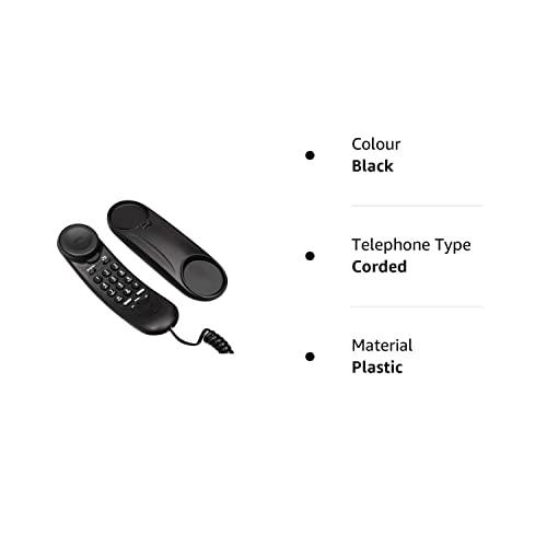 Beetel B26 Corded Slim Landline Phone,Ringer Volume Control,Wall/Desk Mountable,Ringer On/Off Switch,Clear Call Quality,Compact Design,Tone Pulse/Flash/Redial Function (Made in India) (Black)(B26)