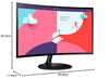 Samsung 27-Inch(68.5Cm) FHD, 1800R Curved 1,920 X 1,080 LCD Monitor, 75Hz, VA Panel, Slim Design, AMD Freesync, Flicker Free, HDMI, Audio Port (LS27C360EAWXXL, Black)