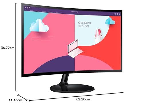 Samsung 27-Inch(68.5Cm) FHD, 1800R Curved 1,920 X 1,080 LCD Monitor, 75Hz, VA Panel, Slim Design, AMD Freesync, Flicker Free, HDMI, Audio Port (LS27C360EAWXXL, Black)