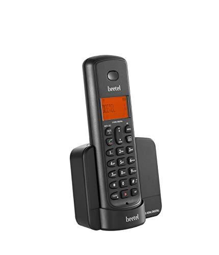 Beetel X90 Cordless 2.4Ghz Landline Phone with Caller ID Display, Stores 50 Contacts, Upto 8Hrs of Talk time, Solid Build Quality, Alarm Function, Auto Answer, Mute & Flash Function (Black X90)