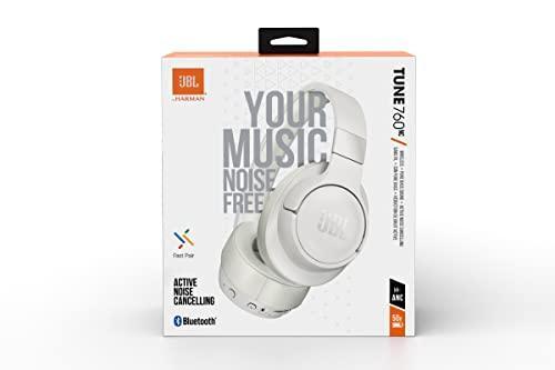 JBL Tune 760NC, Wireless Over Ear Active Noise Cancellation Headphones with Mic, Upto 50 Hours Playtime, Multi-Device Connectivity, Pure Bass, AUX & Voice Assistant Support for Mobile Phones (White) - Triveni World