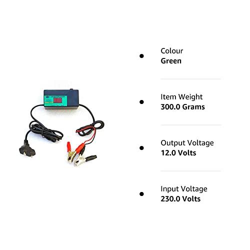 DigiTronix- CAR Bike Battery Charger/Lead Acid Battery 12V 1.5Amp Charger with Digital Display