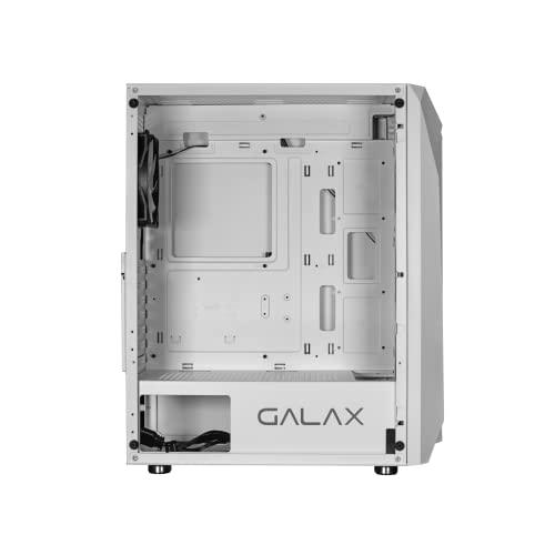 GALAX PC Case Revolution-05 (REV-05W) White Gaming Cabinet | Supports ATX, M-ATX, ITX | 4 RGB Cooling Fans | Mesh Panel | Spacious Interior | Tempered Glass