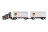 Daron Ups Die Cast Tractor with 2 Trailers, White, Kid