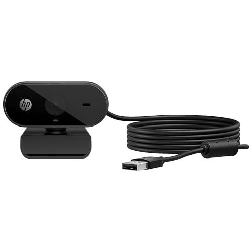 HP 320 FHD Webcam 1080 Full HD 30fps - Plug and Play Setup, Wide-Angle View for Video Calling on Skype, Zoom, Microsoft Teams and Other Apps/ 1 Year Warranty (53X26AA),Black