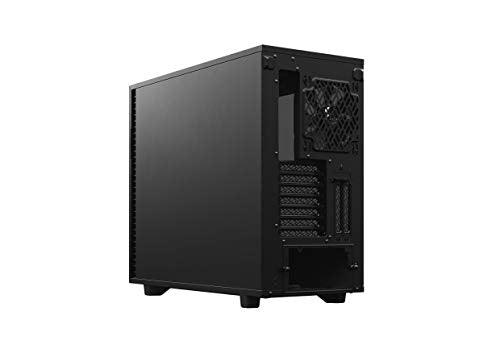 Fractal Design Define 7 Dark Tempered Glass E-ATX Mid-Tower Gaming Cabinet Case with Three Pre-Installed Dynamic X2 GP-14 Fans and Anodized Aluminum Front Panel (FD-C-DEF7A-03), Black