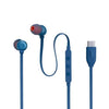 JBL Tune 310 Wired in-Ear Type C Headphones, Hi-Res Audio with Digital-to-Analog Converter, 3-Button EQ Preset Remote with Microphone, Tangle-Free Flat Cable, Compatible with USB-C Devices (Blue) - Triveni World