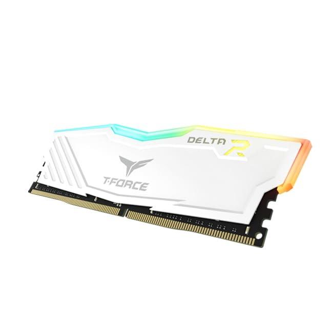 TEAMGROUP T-Force Delta RGB DDR4 16GB (2x8GB) 3200MHz (PC4-25600) CL16 Desktop Gaming Memory Module ram TF4D416G3200HC16FDC01 - White