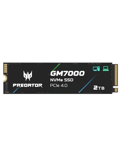 Acer Predator GM7000 2TB NVMe Gaming SSD - M.2 2280 PCIe Gen4 (16 Gb/s) x 4, 3D TLC NAND PC Internal Solid State Hard Drive with DDR4 DRAM Cache Up to 7400 MB/s - BL.9BWWR.106