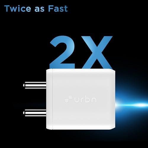 URBN 20W USB C iPhone Gan Charger|2X Faster Charging Compatible with Cellularphone|Power Delivery Adapter|Made in India|iPhone 15/14/13/12/11/Pro/Max/Mini|Samsung Galaxy|Oneplus,Pixel,Mi Redmi&More