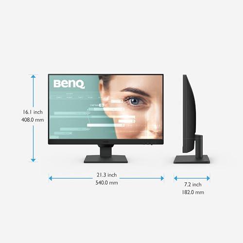 BenQ GW2490 23.8” 1080p FHD IPS Monitor| 100Hz|99%sRGB|Eye-careU|Dual HDMI|Display Port|Bezel-less|Eyesafe|VESA MediaSync| Brightness Intelligence|Low Blue Light+| Speakers|VESA Wall mountable(Black)