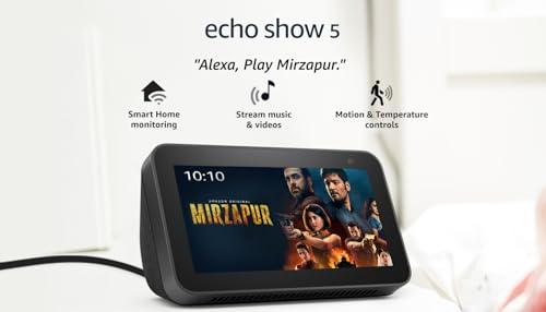 Amazon Echo Show 5 (2nd Gen) - Smart speaker with 5.5" screen, crisp sound and Alexa (Black)