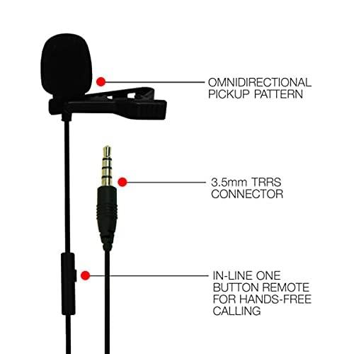 JBL Commercial CSLM30 Auxiliary Omnidirectional Lavalier Microphone with Earphone for Calls, Conferences and Monitoring