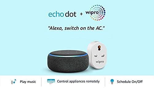 Echo Dot (Black) Combo with Wipro 16A Smart Plug