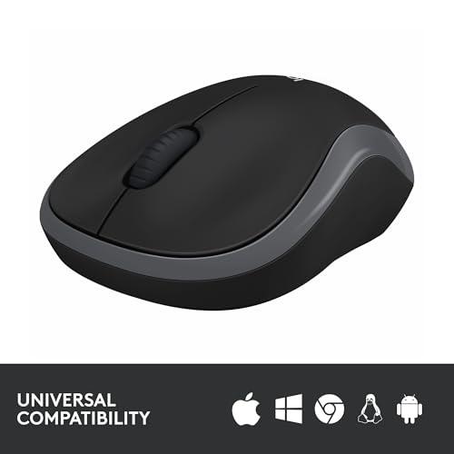 Logitech M186 Wireless Mouse, 2.4GHz with USB Mini Receiver, 12-Month Battery Life, 1000 DPI Optical Tracking, Ambidextrous, Compatible with PC, Mac, Laptop