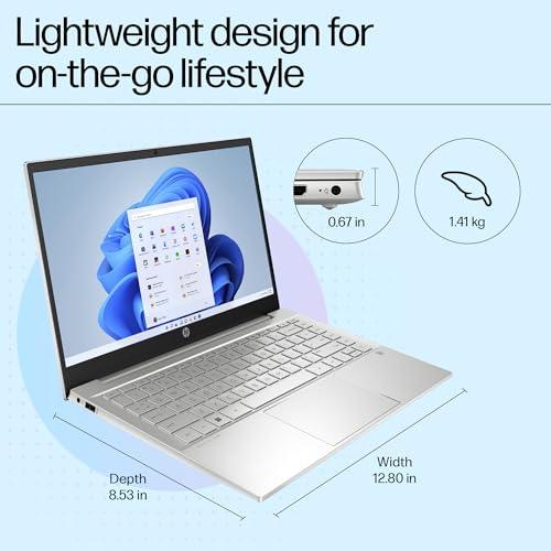 HP Pavilion 14, 12th Gen Intel Core i5-1235U,14-inch (35.6 cm),FHD,Touchscreen,16GB DDR4, 512GB SSD, Intel Iris Xᵉ Graphics, FPR, Backlit KB, Audio by B&O (Win 11, MSO 2021, Silver, 1.41 kg),dv2041TU