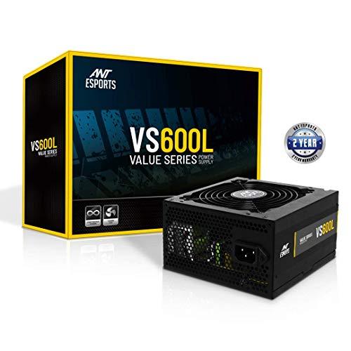 Ant Esports VS600L Non-Modular High Efficiency Gaming Power Supply/PSU with 1 x PCIe and 120mm Silent Fan