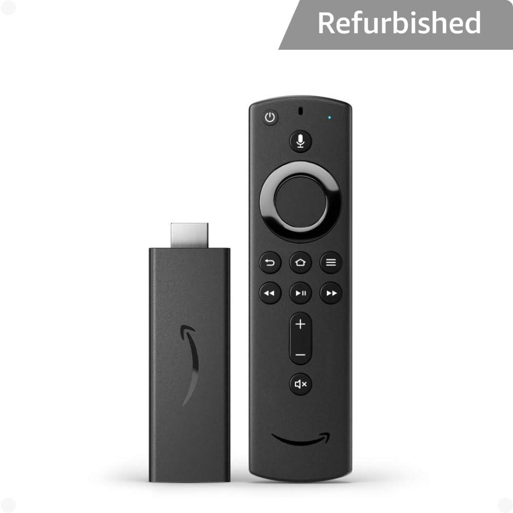 Certified Refurbished Fire TV Stick (2020) with Alexa Voice Remote (includes TV controls) | Stream HD Quality Video with Dolby Atmos Audio | 2020 release