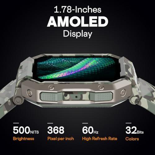 Fire-Boltt Cobra Smart Watch 1.78" Always-On AMOLED Display, Army Grade Strong Build, Bluetooth Calling with 123 Sports Modes, 60 Hz Refresh Rate, IP68 Rating - Triveni World