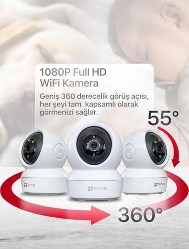 EZVIZ by Hikvision | Full HD Smart WiFi Home Camera | Child/Pet Security | AI Motion Detection | Enhanced Night Vision | 2-Way Audio | 360° Pan/Tilt | SD Card Slot Upto 256GB |Alexa & OK Google|C6N