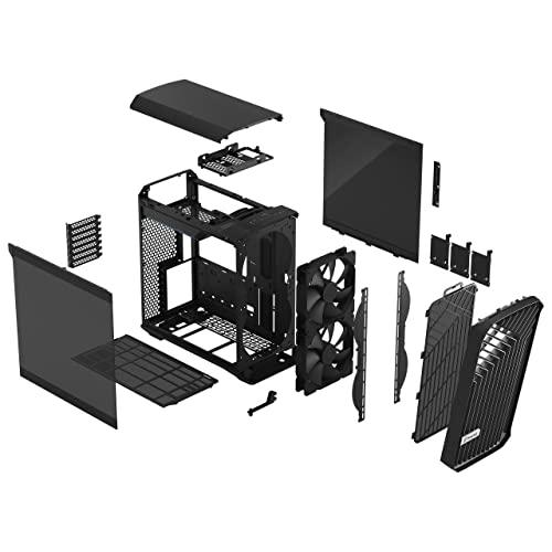 Fractal Design Torrent Compact Black Tempered Glass TG Dark Tint Window High-Airflow Mid Tower Computer Case/Cabinet/Chassis - FD-C-TOR1C-01