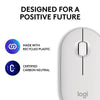 Logitech Pebble Mouse 2 M350s Slim Bluetooth Wireless Mouse, Portable, Lightweight, Customisable Button, Quiet Clicks, Easy-Switch for Windows, macOS, iPadOS, Android, Chrome OS - Tonal White