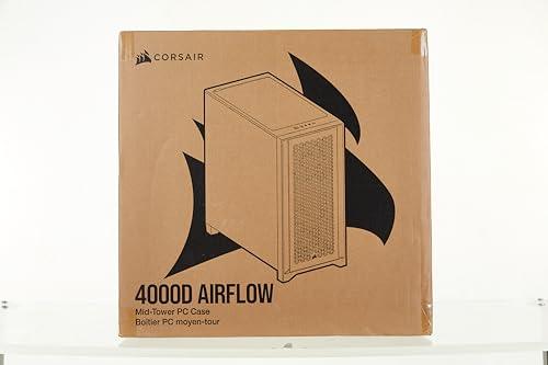 Corsair 4000D Airflow Tempered Glass Mid-Tower ATX Computer Case/Gaming Cabinet - White - CC-9011201-WW