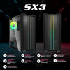 Ant Esports SX3 Mid- Tower Computer Case/Gaming Cabinet - Black | Support E-ATX, ATX, Micro-ATX, Mini-ITX | Pre- Installed 1 Rear Fan