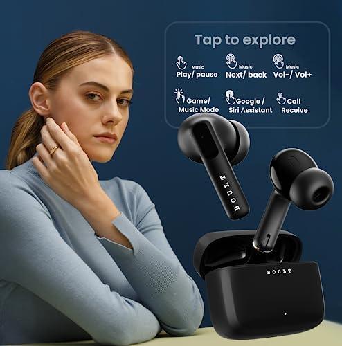 Boult Audio Z60 Truly Wireless in Ear Earbuds with 60H Playtime, 4 Mics ENC Clear Calling, 50ms Low Latency Gaming, 13mm Bass Driver, Type-C Fast Charging, IPX5 ear buds TWS Bluetooth 5.3(Raven Black) - Triveni World