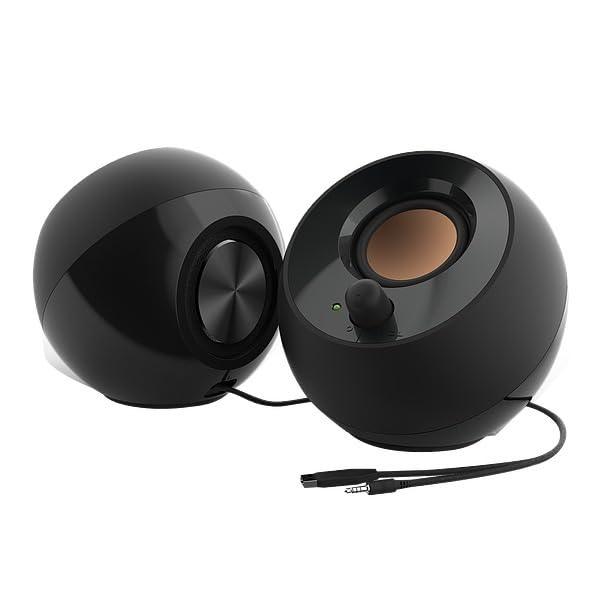 Creative Pebble 2.0 USB-Powered Desktop Speakers with Far-Field Drivers and Passive Radiators for PCs and Laptops (Black)