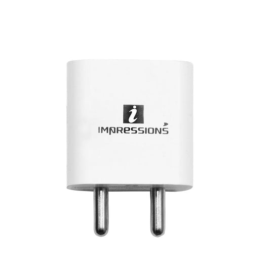 IMPRESSION 20W Charger Type C Adapter for iPhone 12 Series PD 3.0 USB-C Original Fast Charging Adaptor (White)