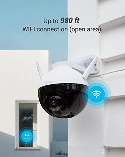 EZVIZ C8C 1080p Full HD WiFi Security Camera Outdoor Pan/Tilt/Zoom, 360° Visual Coverage, Color Night Vision, IP65 Waterproof, Motion Derection, Support 256Gb SD Card, C8C