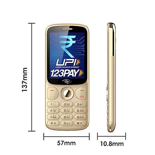 itel SG600 Keypad Mobile Phone with 2.8 inch Display|1900mAh Battery|UPI Pay|Crystal Clear Calls | 4 Hour Service|1.3 MP Camera with Flash |Kingvoice|Metal Finish|Champagne Gold - Triveni World