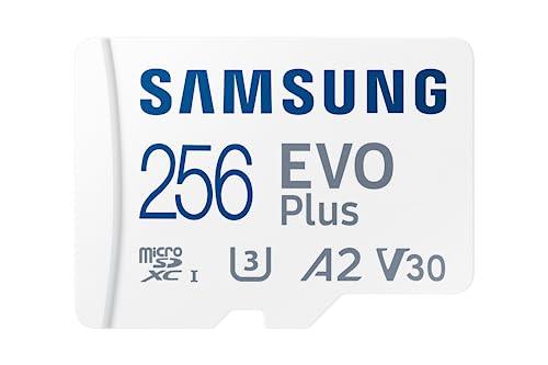 SAMSUNG EVO Plus 256GB Micro w/SD Adaptor SDXC, Up-to 160MB/s, Expanded Storage for Gaming Devices, Android Tablets and Smart Phones, Memory Card, MB-MC256SA/IN